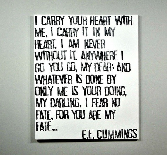 Carry Your Heart E.E. Cummings Poem on by CantonBoxCompany