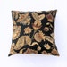 Decorator Throw Pillow - 18 inch Black and Taupe Botanical