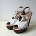 1970s platform heels : White t-strap heels
