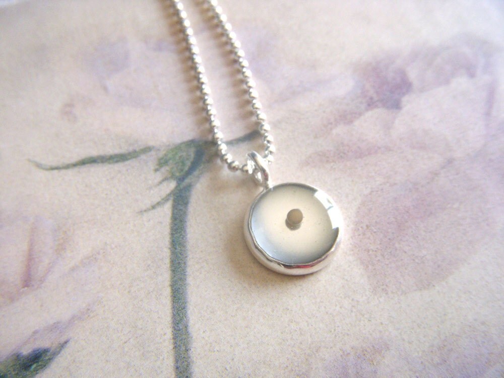 mustard seed necklace...round resin mustard seed pendant with