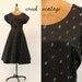 Vintage 40's Dress Medium / Hand Painted Blooms Taffeta Dress