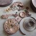 Featured - Vintage WATCH PARTS gears in a vintage parts tin- Steampunk parts - c6 Listing is for all the watch parts seen in photos