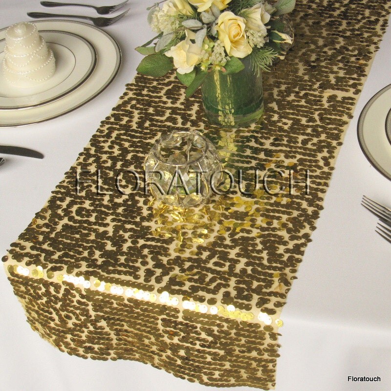 Gold Sparkling Sequin Table Runner Wedding Table Runner