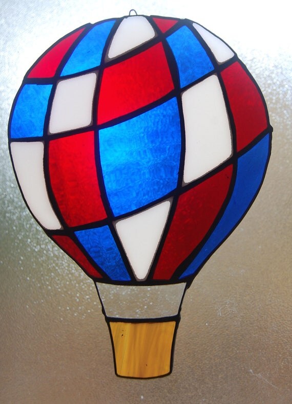 STAINED GLASS Patriotic Hot Air Balloon by themerrymusemarket