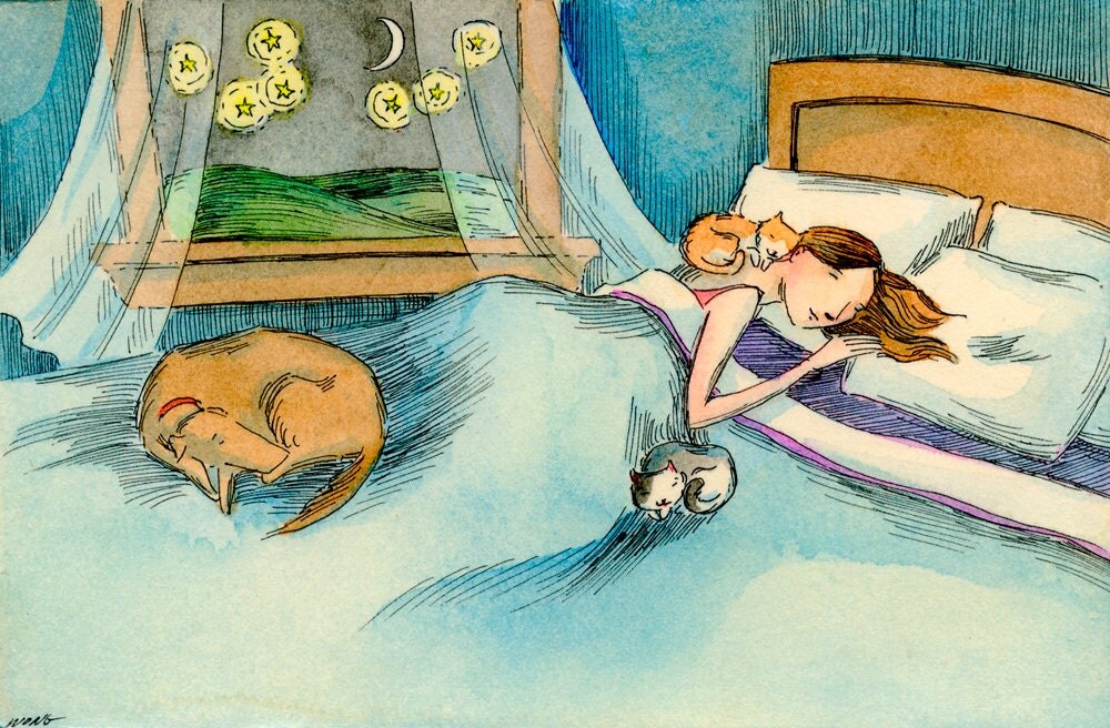 Original 4x6 Painting Good night sleep