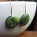 kiwi green crysocolla earrings. sterling silver earings. silver jewellery. splurge