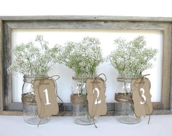 Wedding Decor - white wedding table numbers - 1 - 10 - pick other colors - wedding ceremony - vintage wedding