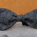 Formal Gray Treble Clefs on Black Print Bow Tie