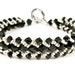 Beaded Bracelet Black and Siver Womens Bead Weaving