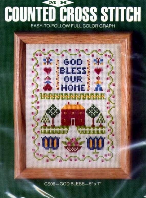 God Bless Our Home Sampler Counted Cross Stitch Kit 5 x
