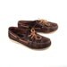 Distressed Boat Shoes Vintage 1980s Brown Distressed Leather Boat Shoes Men's 9 M