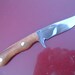 Hand forged clip point hunting knife, Goncalo Alves scales,L6 high carbon sawmill blade steel.