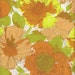 Vintage 70s Flat Double Bedding Sheet Orange, Brown, Greens Floral Flowers