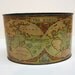 Vintage Tin Desk Caddy - Old World Map Graphics - Office Decor - Pencil Holder