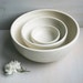 White Speckled Nesting Bowls - Set of Three Rustic Stacking Bowls in White Speckled Glaze - Handmade Ceramic White Pottery