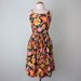 SALE 60s dress / orange floral print belted fitted waist sundress (l - xl)