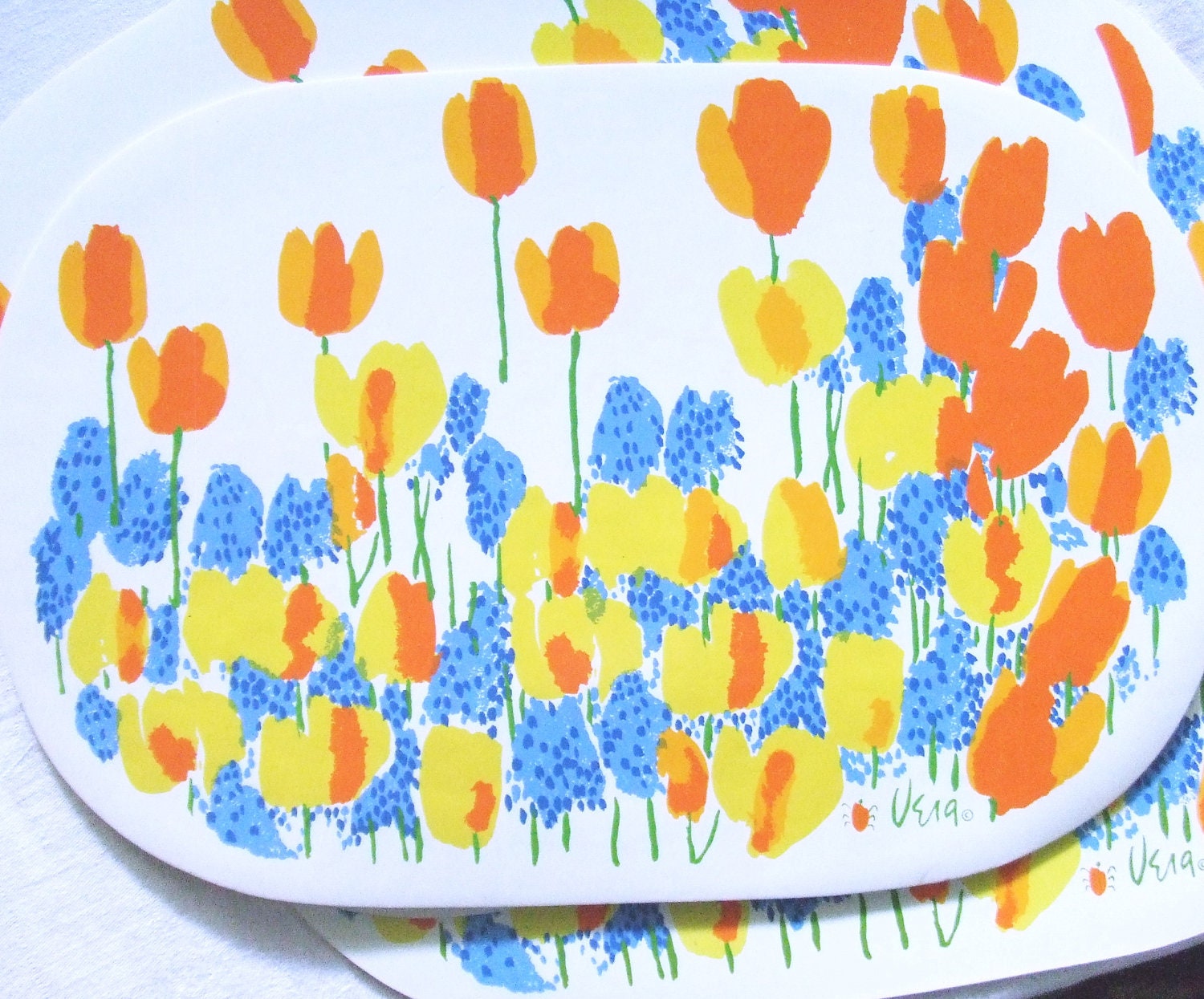 4 Vintage Vera Vinyl Placemats