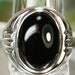 Vintage Sterling and Black Stone Mens Ring- Size 9