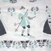 Vintage Tablecloth Skiing Scandinavian