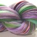 Bulky Handspun Yarn Veronica 62 yds, thick and thin, hand dyed merino wool, green purple violet knitting supplies crochet supplies