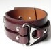 Brown Leather Cuff Leather Bracelet with with Metal Triangle Silver Tone