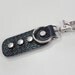 Blue Embossed Leather Key Chain Key Ring Key Fob Key Holder