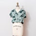 SALE - 1980s Sage Floral Cropped Top