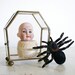 SALE - Spooky Halloween Decor - Antique Doll Head in Glass Box
