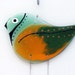 Fused Glass Bird Windchime, Suncatcher, multicolored .