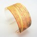 Golden Woodland Pattern Acrylic Bangle, Golden Birch Tree Photo Jewelry