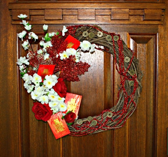 Chinese New Year Wreath Celebrate China Lunar Year Festival