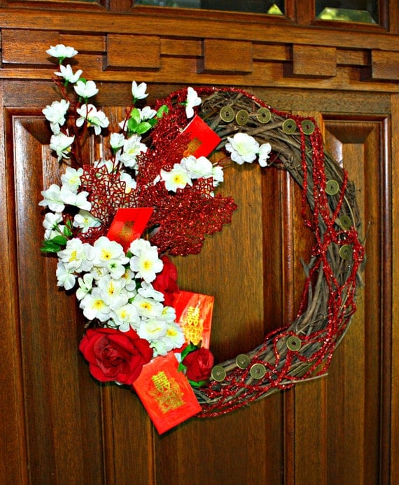 Chinese New Year Wreath Celebrate China Lunar Year Festival