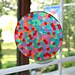 Large Suncatcher Unique Mosaic - Christmas Gum Drop Delight Hand Crafted Large 6 inch Disk all ready for display by Mei Faith