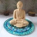 Hot Pad, Trivet, Candle Mat - Bohemian Coiled Turquoise - Small Round