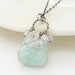 Silver aquamarine necklace, aquamarine gemstone necklace, sterling silver gemstone cluster necklace