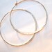 Gold Large Hoop Earrings, Hammered, Textured 18g