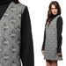 Mod XL Dress 60s Grey Floral Print 1960s Shift Mini Vintage Turtleneck 70s Long Sleeve Black Diamond 1970s Plus Size Extra Large