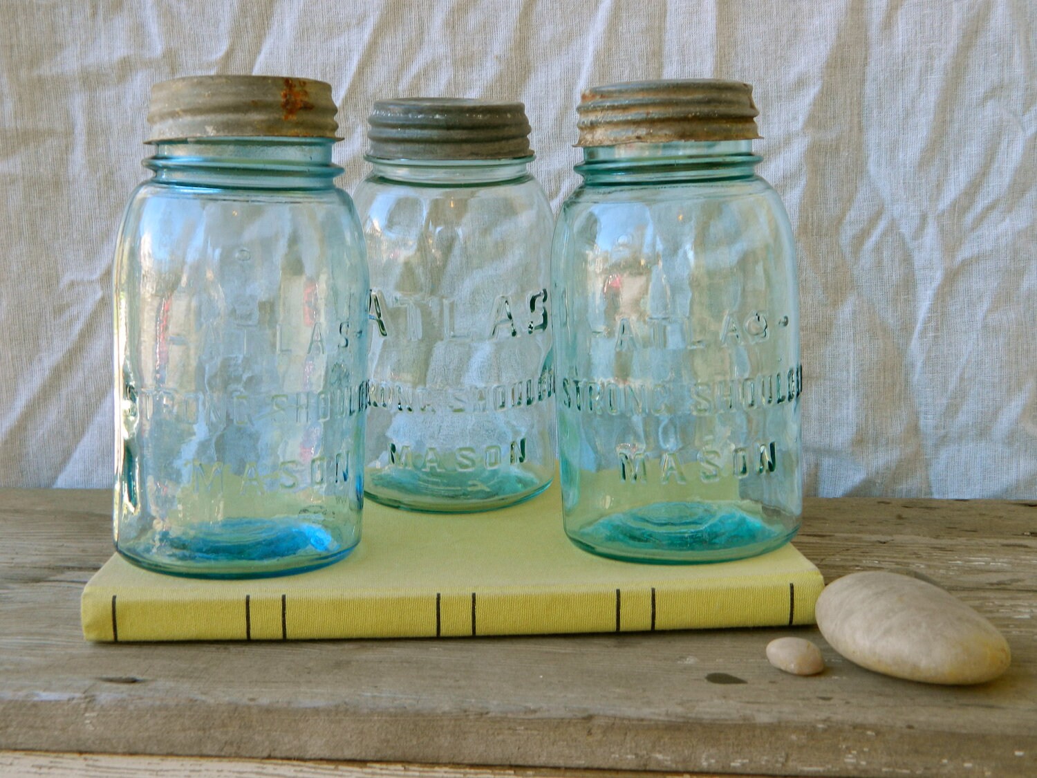 3 Vintage Mason Jars and lids