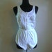 White cotton romper teddy snap-up playsuit camisole blouse