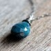 Blue Stone Necklace Sterling Silver Wire Wrapped Blue Chrysocolla and Sterling Silver Chain - Abyss Fall Winter Fashion Under 50 Gift