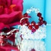Red Crystal iPhone Dust Plug Charm Swarovski Red and Aurora Borealis Crystals