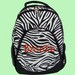Personalized Large Backpack In Black and White Zebra-Monogramming Included