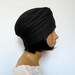 Vintage Turban Hat 70s Head Piece Fall Fashion Black Jersey Turban Wrap