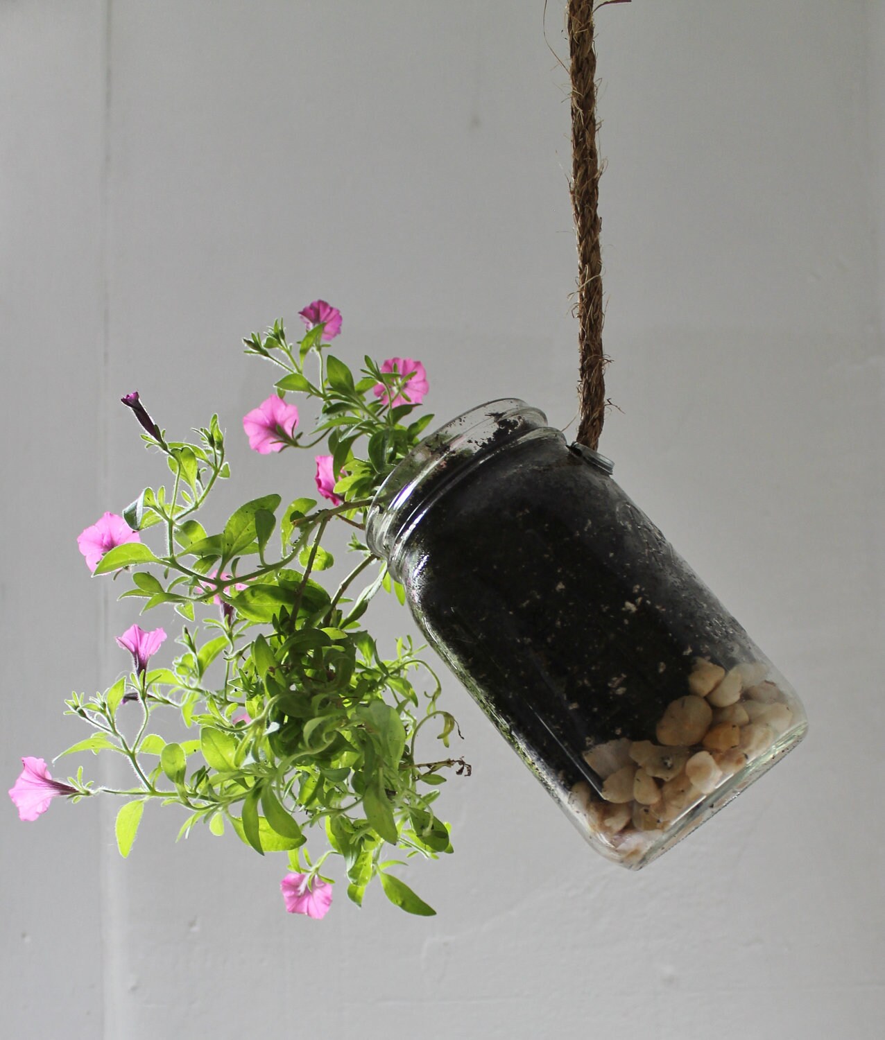 Hanging Mason Jar Planter With Drainage Upcycled Home