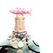 Textile art handmade cloth art doll with a felt fish on top of her head