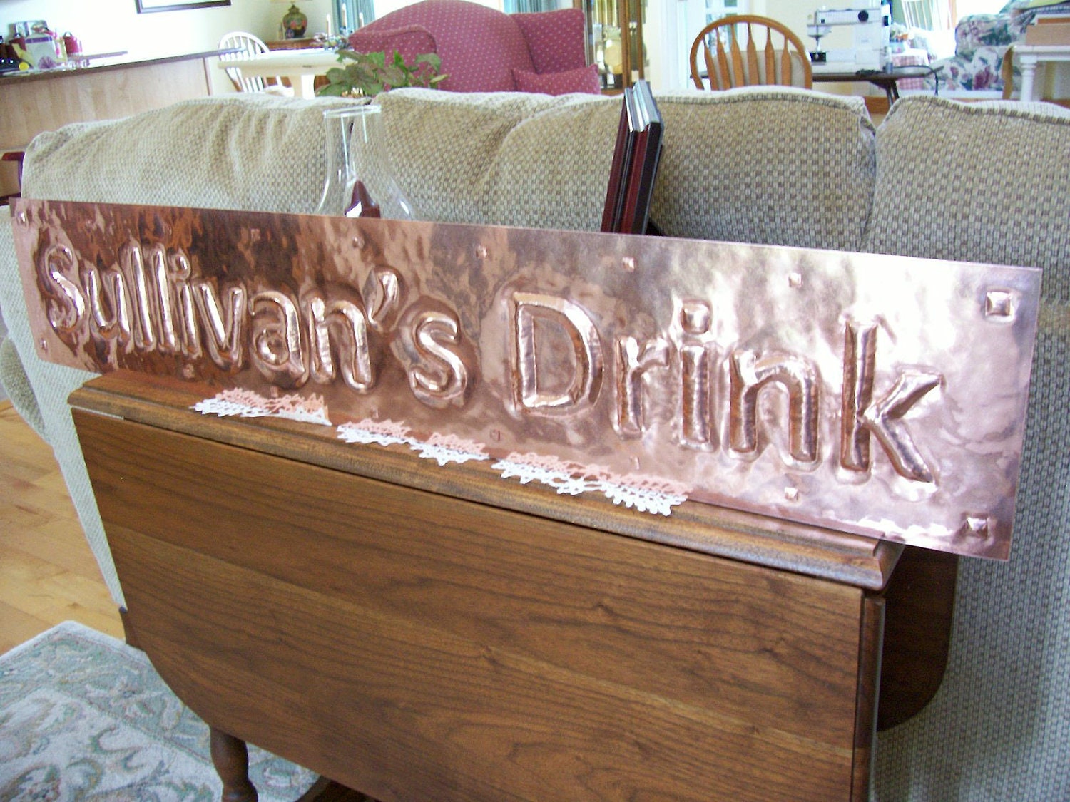 Personalized copper house sign