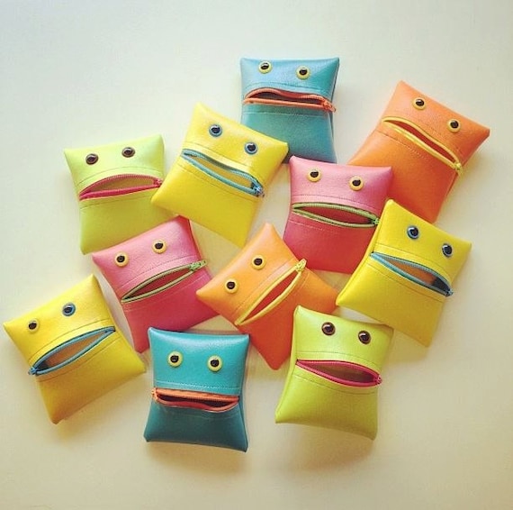Monster Coin Purse in Neon Colorblock
