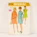 Vintage 1970 Simplicity 8704 Dress and Jacket Pattern