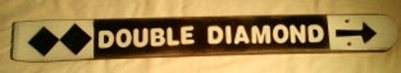 Double Black Diamond Slope Ski Trail Sign Made in by frameitinskis