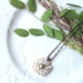Crochet Flower Necklace in Antique Pearl with Brass Chain New